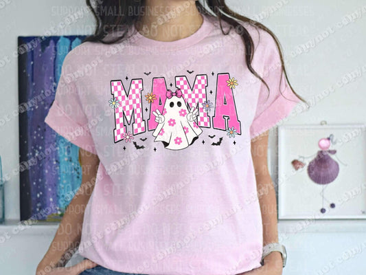 Mama Chekered Ghost Shirts